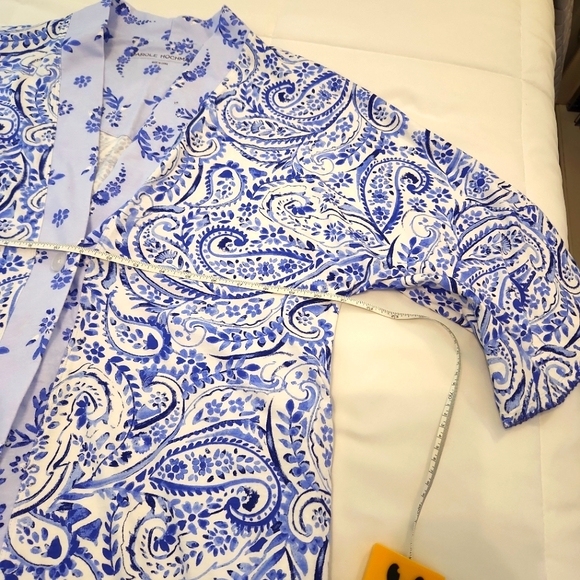 Carole Hochman Blue Floral Robe & Nightgown Set S - Picture 5 of 12